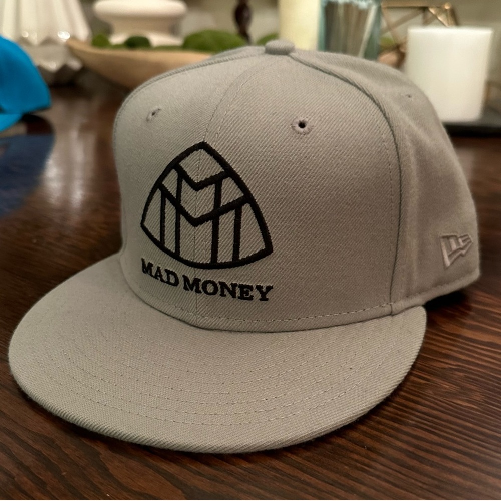 NewEra light grey wool fitted cap, size 7 5/8